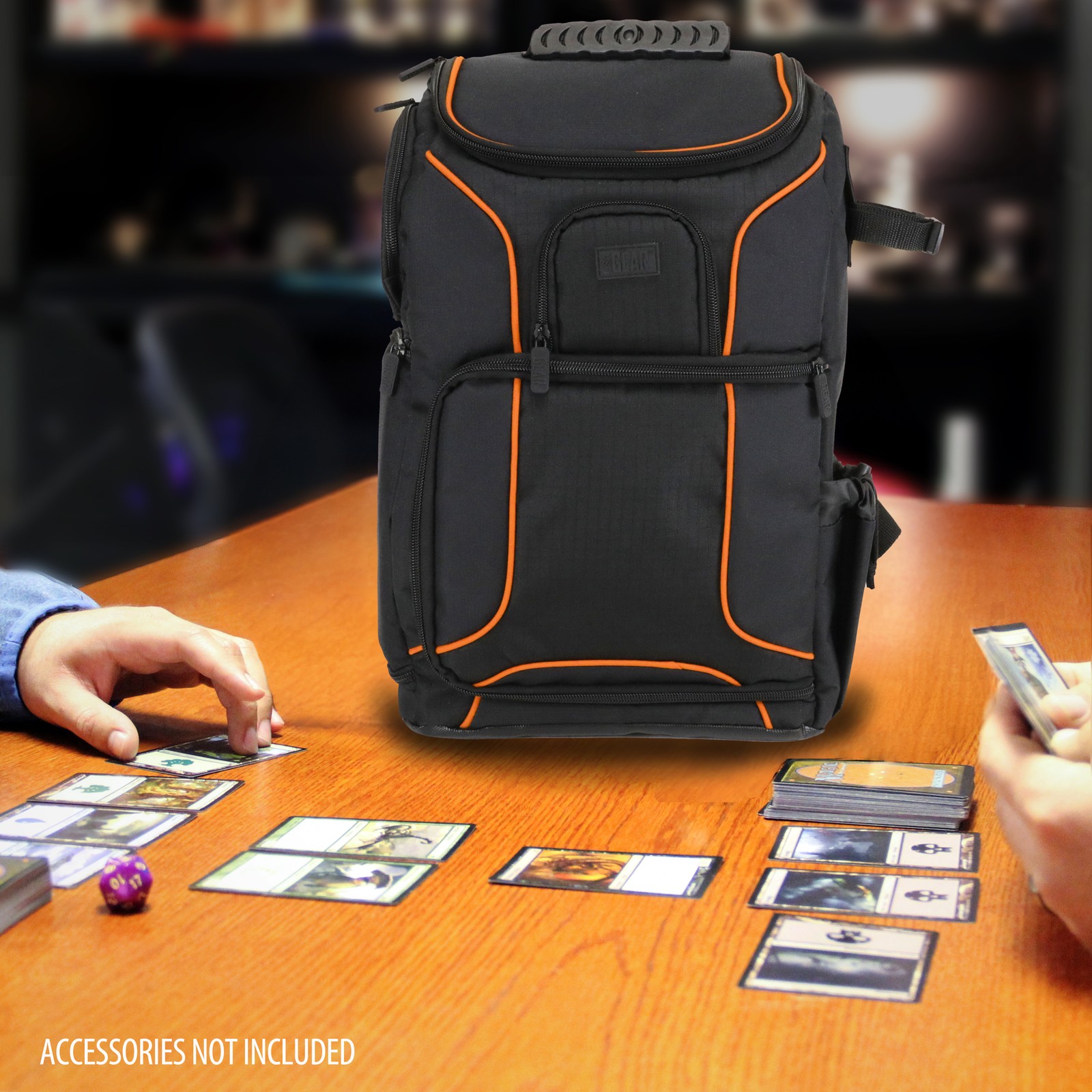 USA Gear Magic the Gathering Backpack with Customizable Interior (Orange)