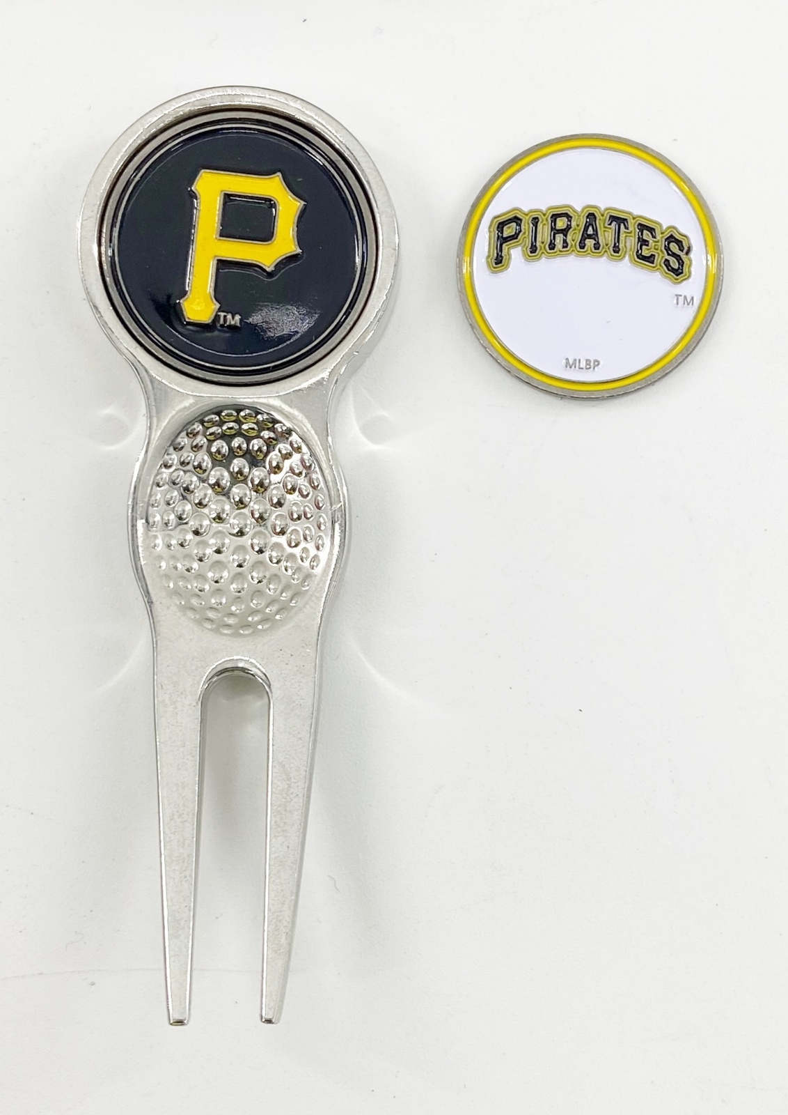 MLB Golf Divot Repair Tool Silver w/ Ballmark Pittsburgh Poirates