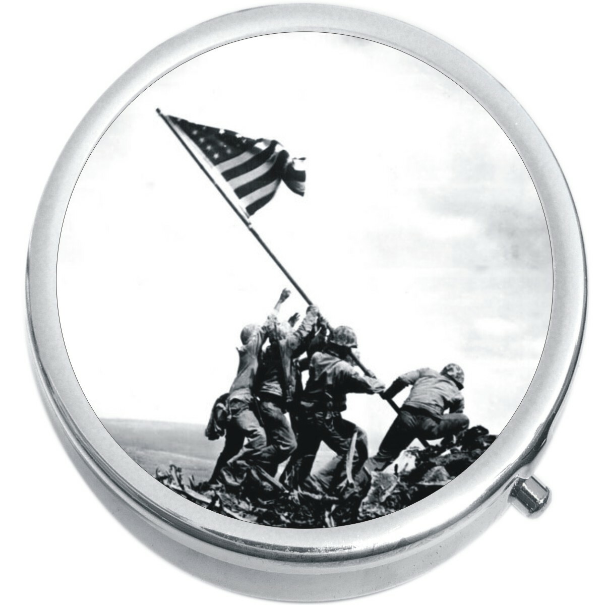 Soldiers American Flag Medicine Vitamin Pill Box