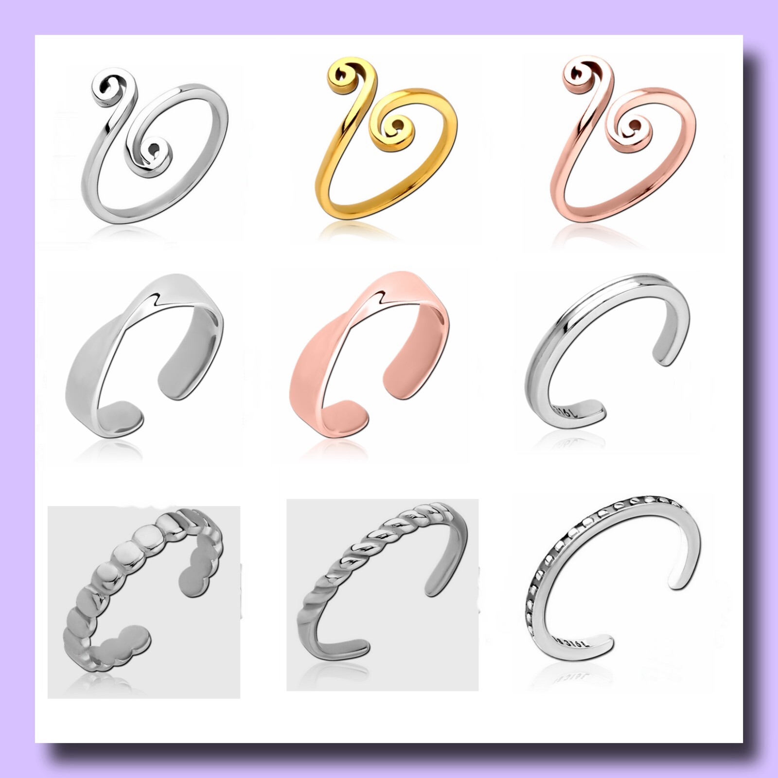 STAINLESS STEEL | Men's | Women's| TOE RINGS | Boho | Foot Jewelry