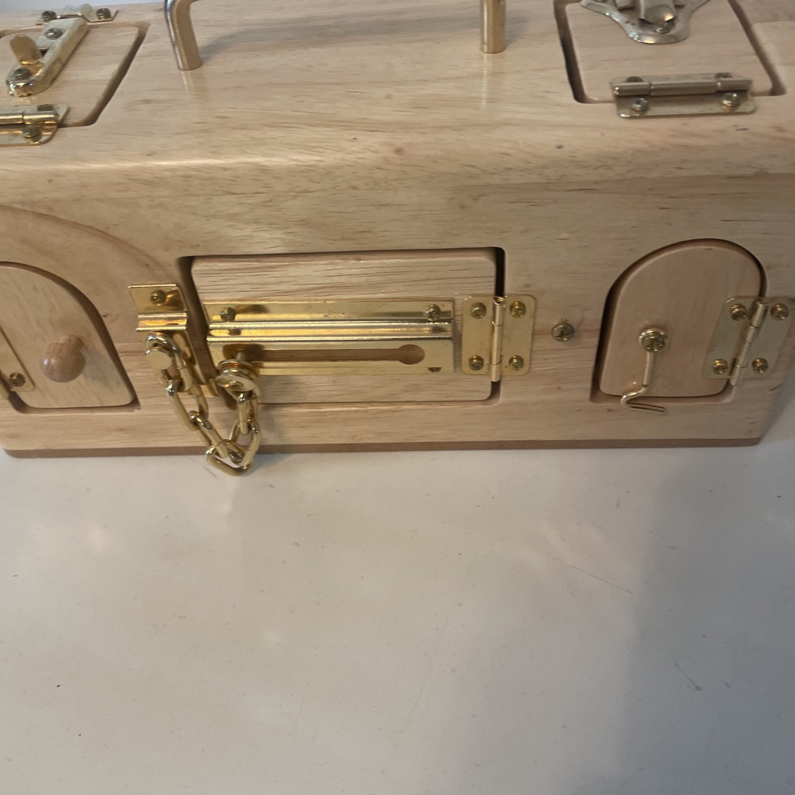 Memory Mental Stimulation Dexterity Skill Lock Station Wood Box Memory Loss Toy