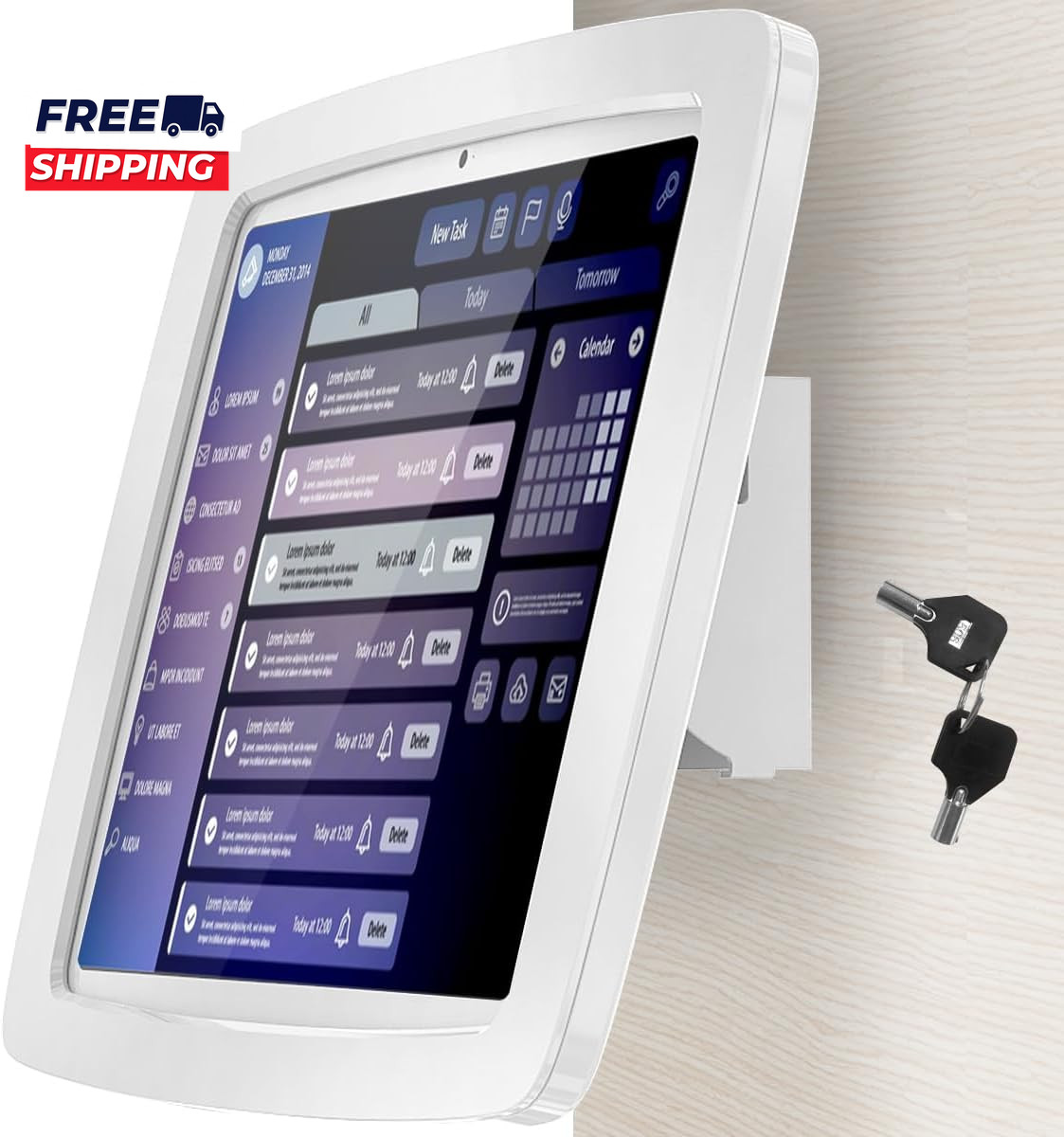 Lockable Tiltable Tablet Wall Mount for iPad 10.9", Pro 11", Air 4/5