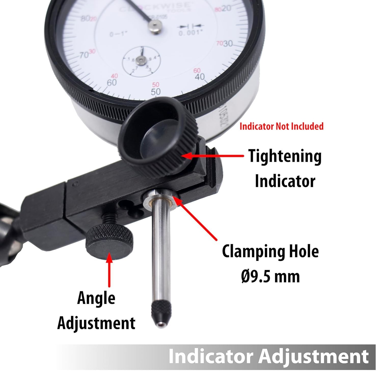 Magnetic Base, , Magnetic Stand for Digital Dial Indicators, 176lbs Max Pull
