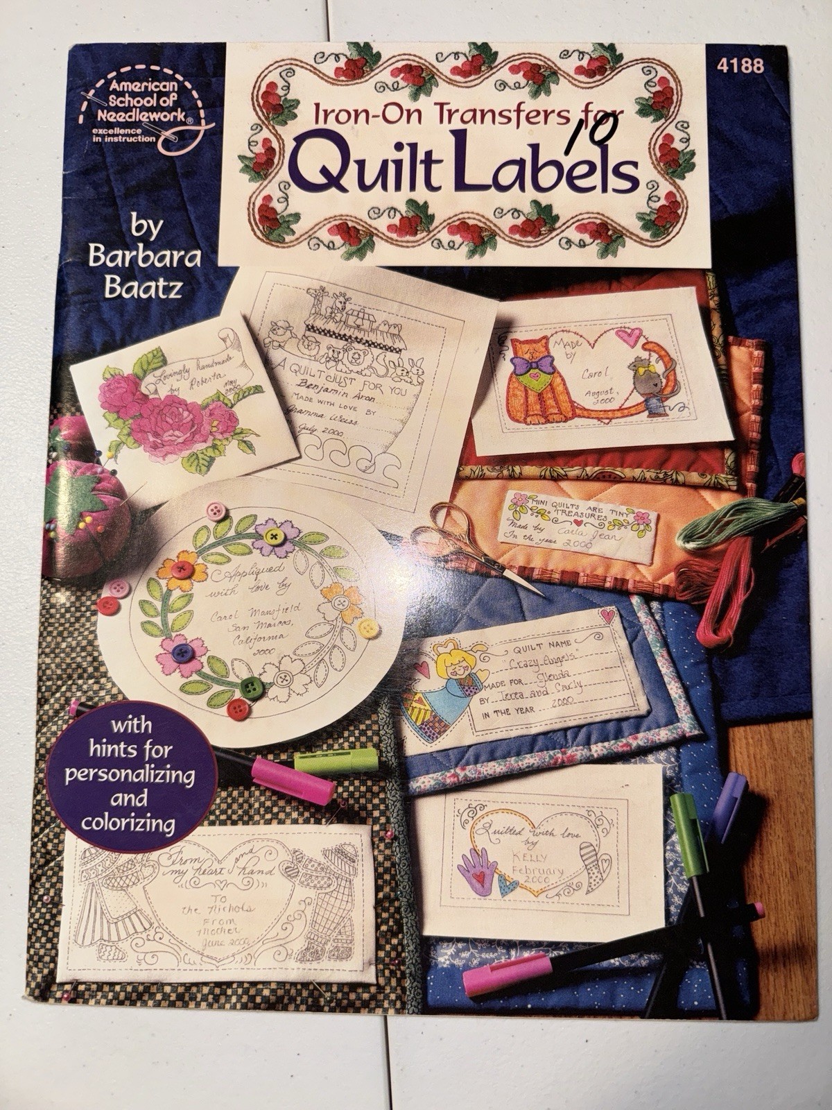 Iron-On Transfers for Quilt Labels Barbara Baatz 4188 Craft Book Needlework