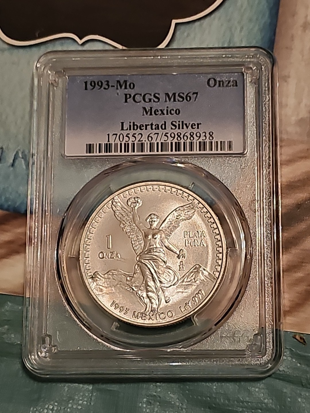 1993 Libertad Pcgs Ms 67 Mexico Silver 1 Oz .999
