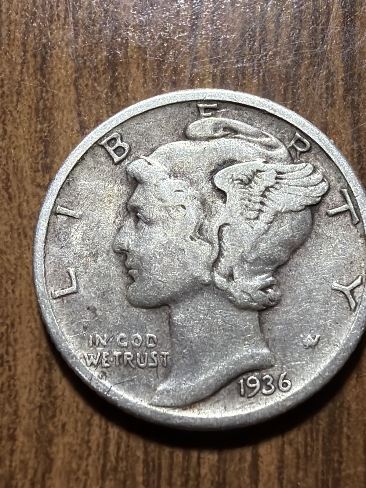1936 Mercury Dime - Actual Silver Coin  Shown Same Day Shipping
