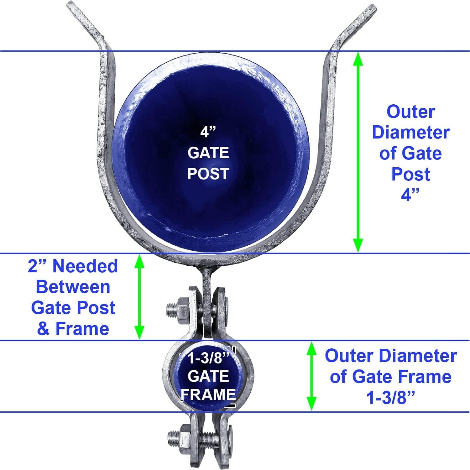 Rust-Resistant Chain Link Gate Fork Latch - Padlock Hole