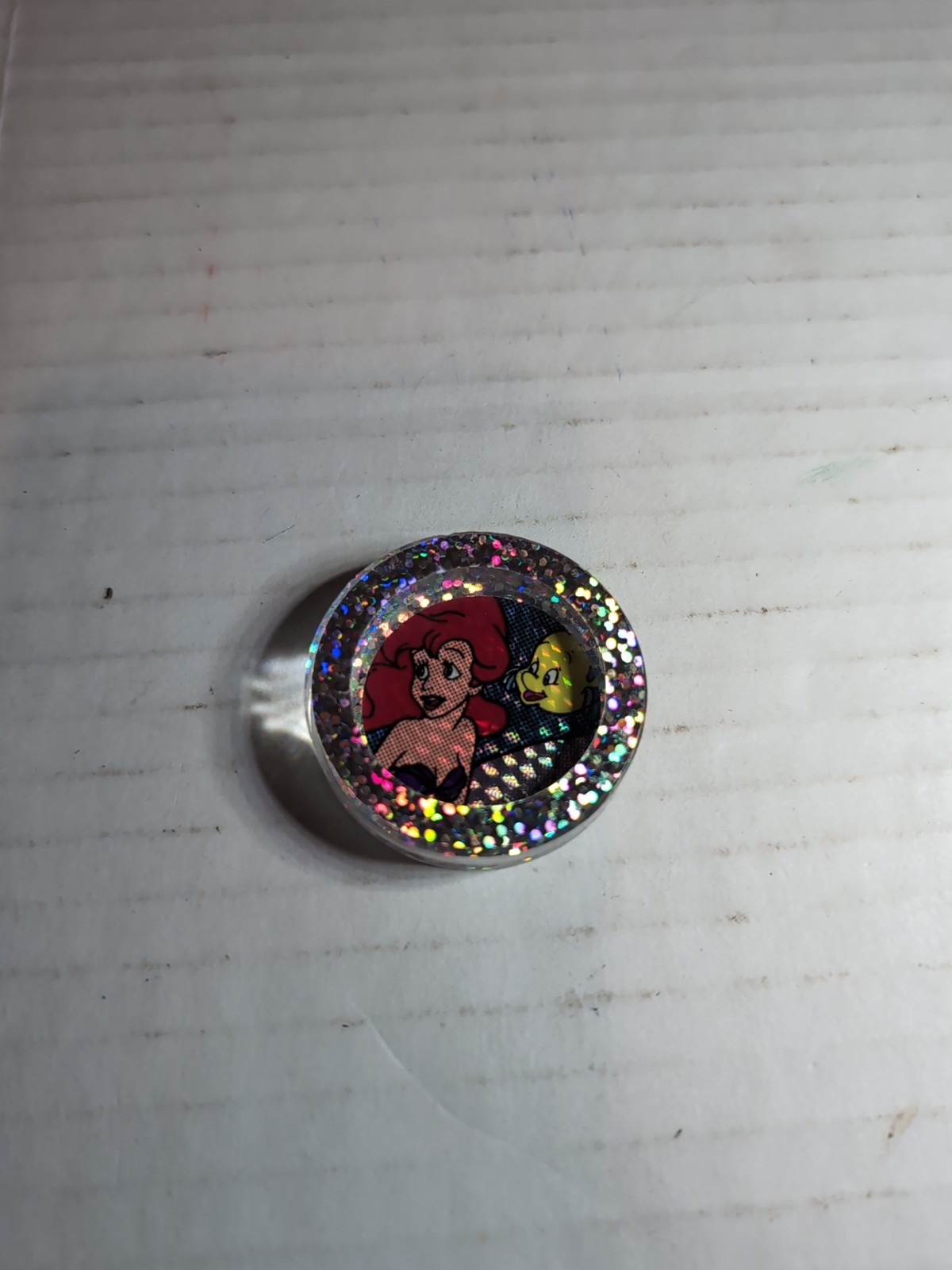 Pogs Pog Slammer Disney The Little Mermaid Ariel And Flounder Thick Plastic