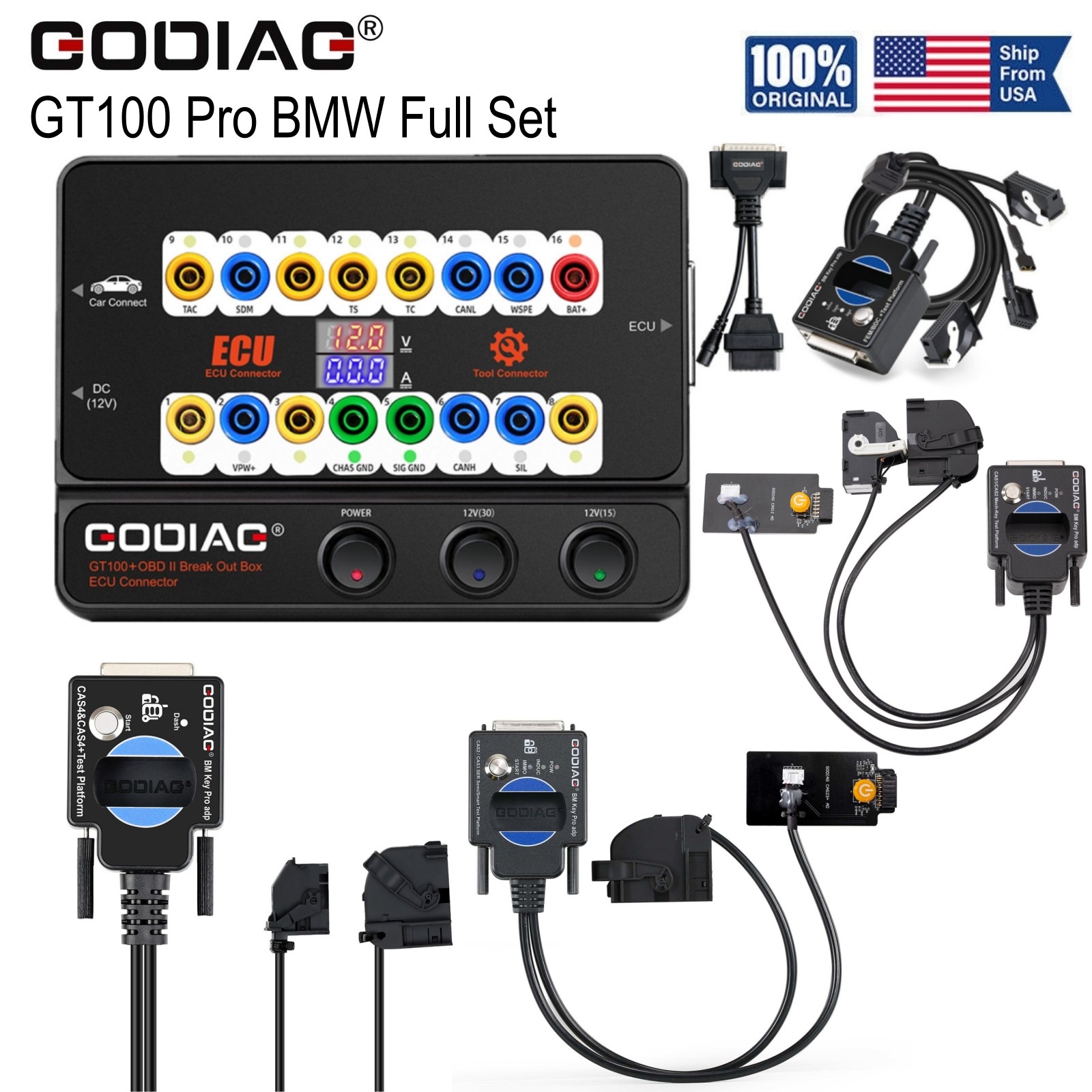 GODIAG GT100+ & For BMW CAS1/ CAS2/ CAS3/ CAS4/ CAS4+ and FEM/ BDC Test Platform