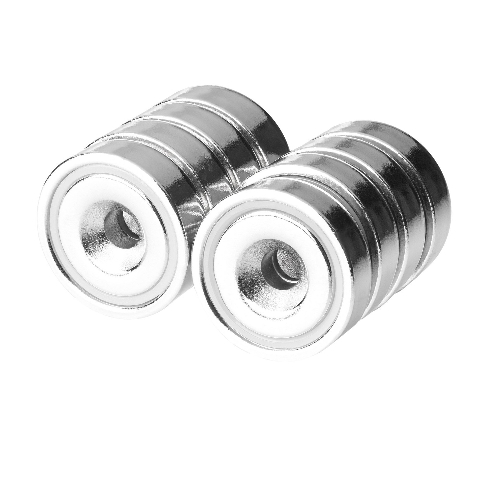 20mm Neodymium Rare Earth Countersunk Cup/Pot Mounting Magnets N52 (8 Pack)