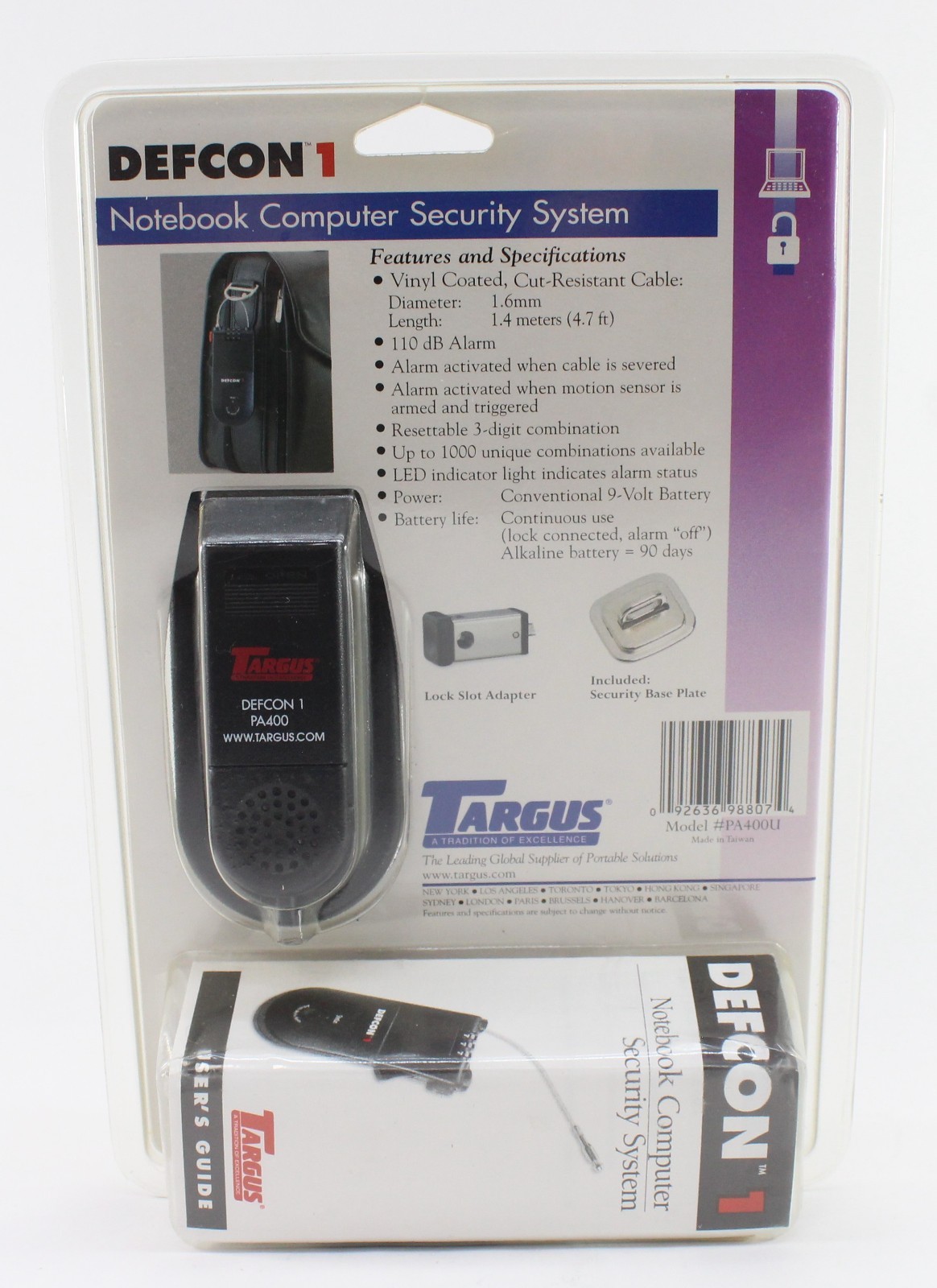 Targus DEFCON 1 Notebook Computer Security System Lock Part #PA400U NEW SEALED