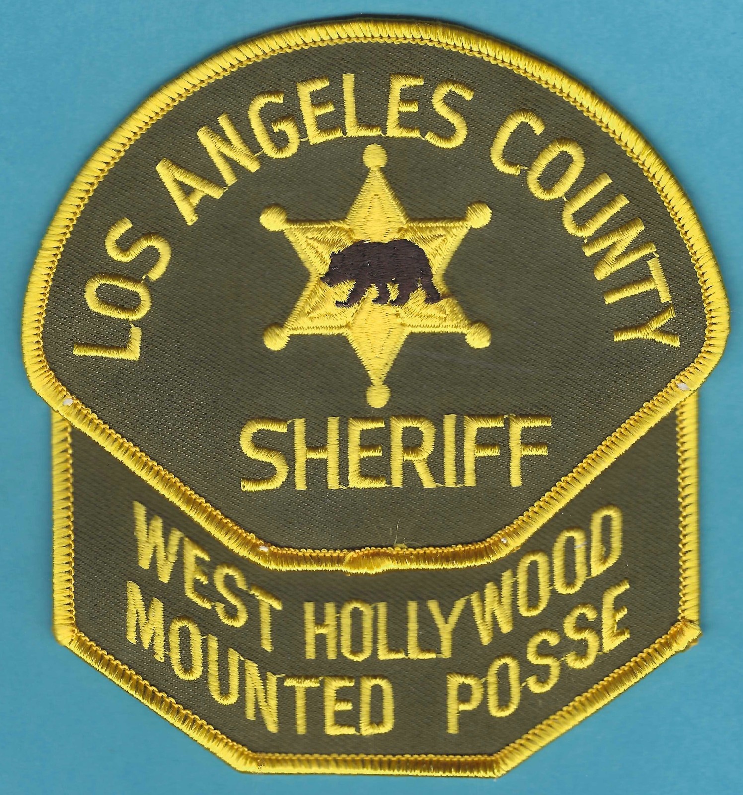 LOS ANGELES CALIFORNIA SHERIFF WEST HOLLYWOOD MOUNTED POSSE SHOULDER PATCH