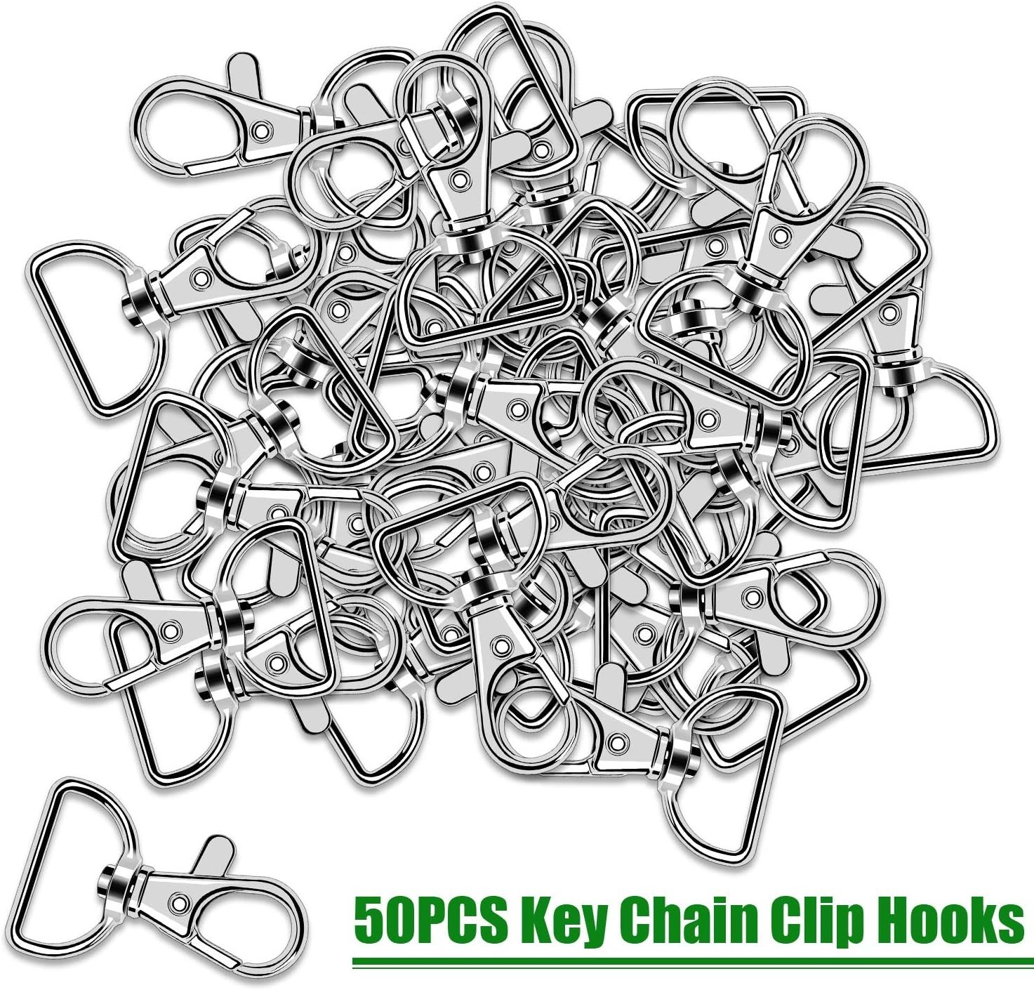 Versatile 50 PCS Lobster Claw Clasp Set - Silver Snap Hooks for Keychains & More