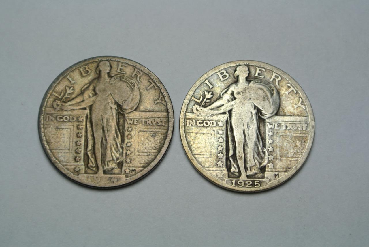 1924 & 1925 Standing Liberty Quarters, Fine/VF Condition - C5397