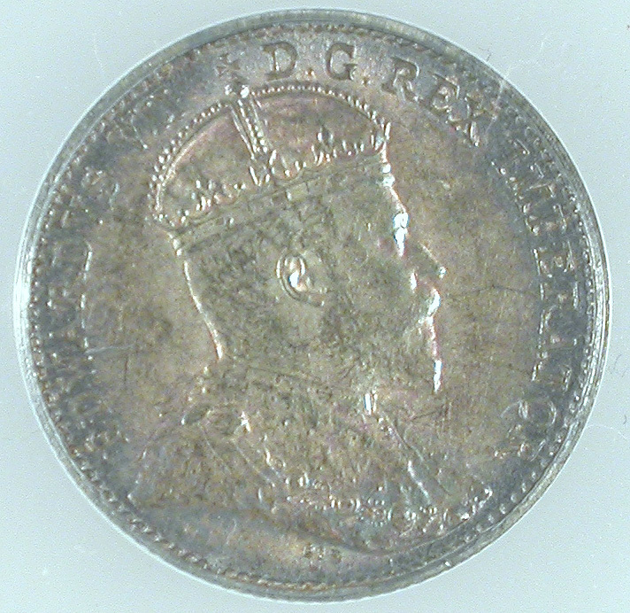 1909 Canada 5 Cents Pointed Maple Leafs MS-62 ANACS Certiified