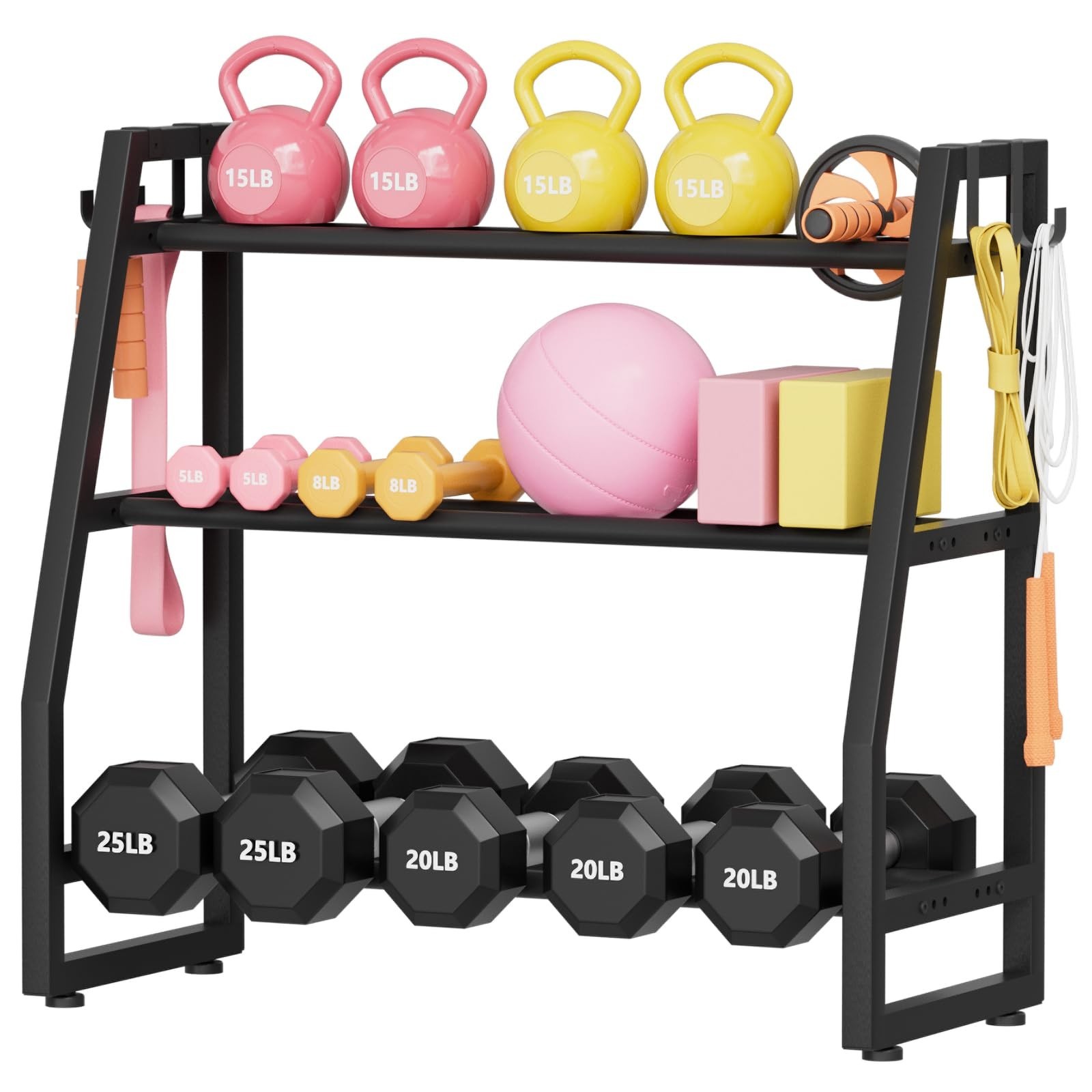 Heavy Duty 3-Tier Dumbbell Rack, 600 LBS Capacity Adjustable Weight Rack for ...