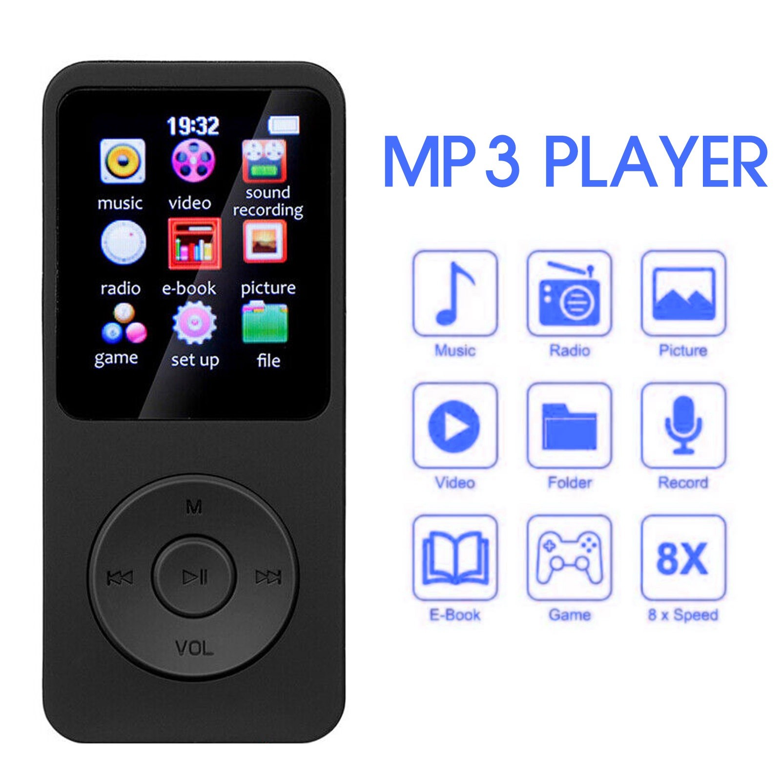 128GB Support Bluetooth MP4/MP3 Lossless Music Player FM Radio Recorder SportWz1