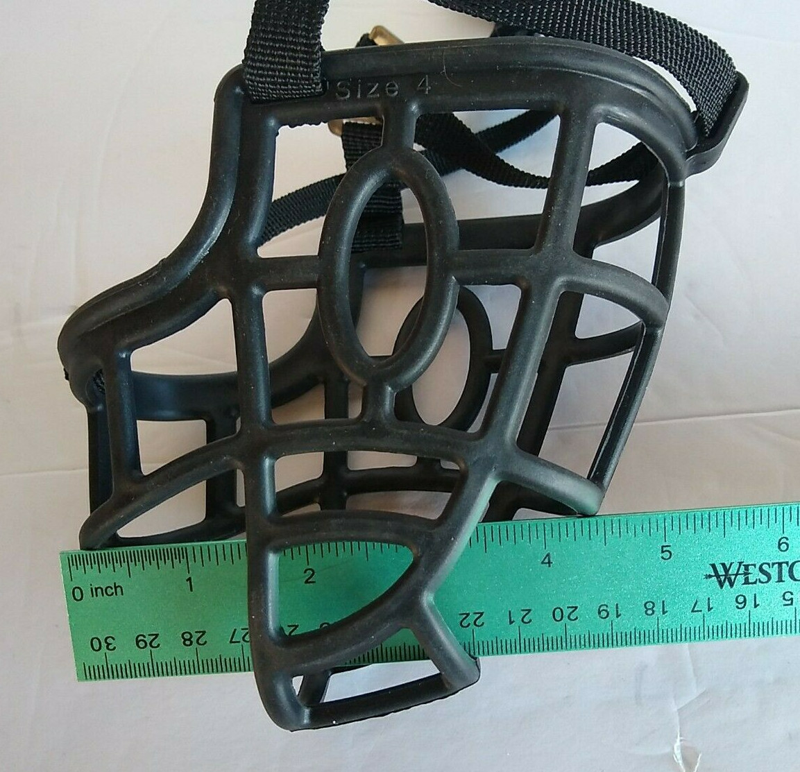 Rubber Dog Muzzle Black Size 4 Adjustable Strap