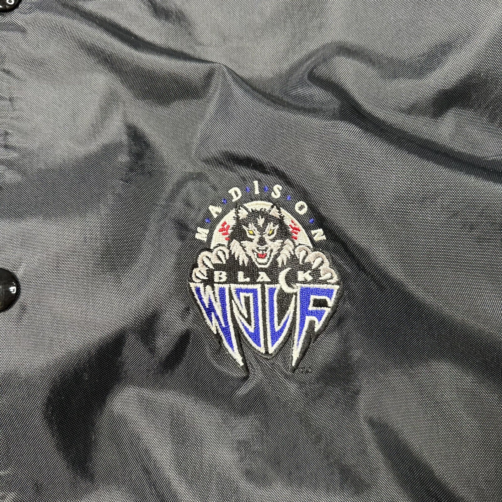 Northern League Madison Black Wolf Player Issued #7 Button Throwing Jacket 2XL