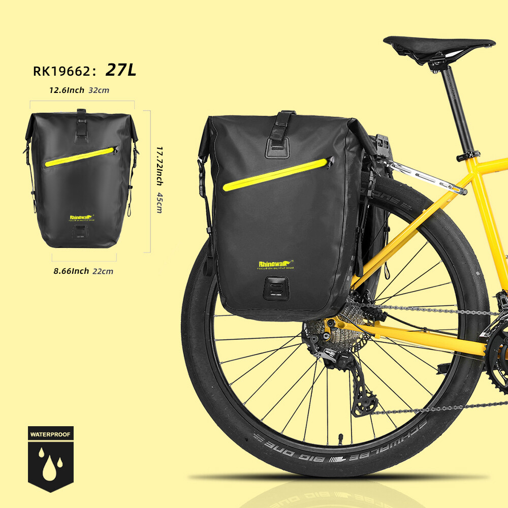 Rhinowalk Bike Pannier Bag Waterproof 27L Saddle Travel Luggage Cycling Backpack