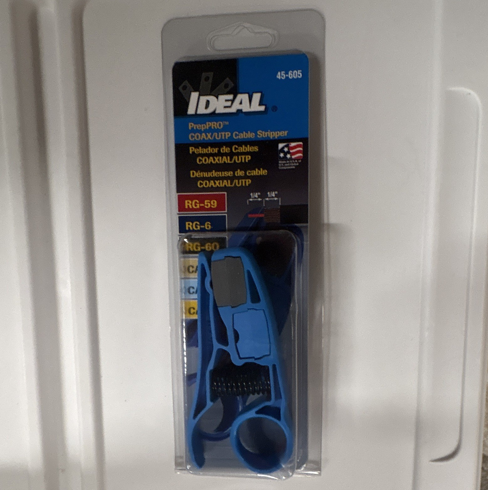 IDEAL PrepPRO Coax/UTP Cable Stripper RG-59/RG-6 Blue Sheath MPN 45-605