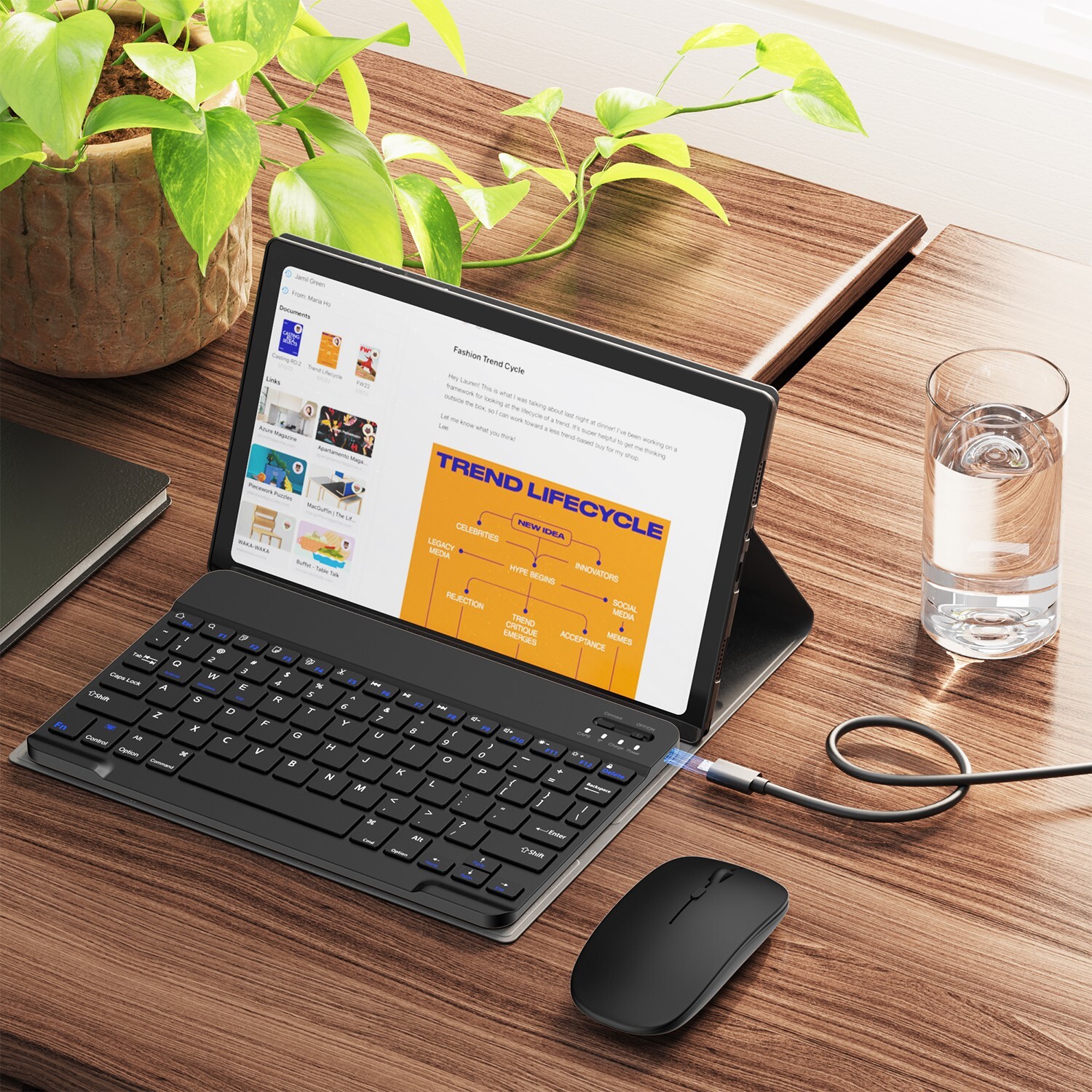 Bluetooth Wireless Keyboard and Mouse For Android IOS PC Phone Tablet Samsung