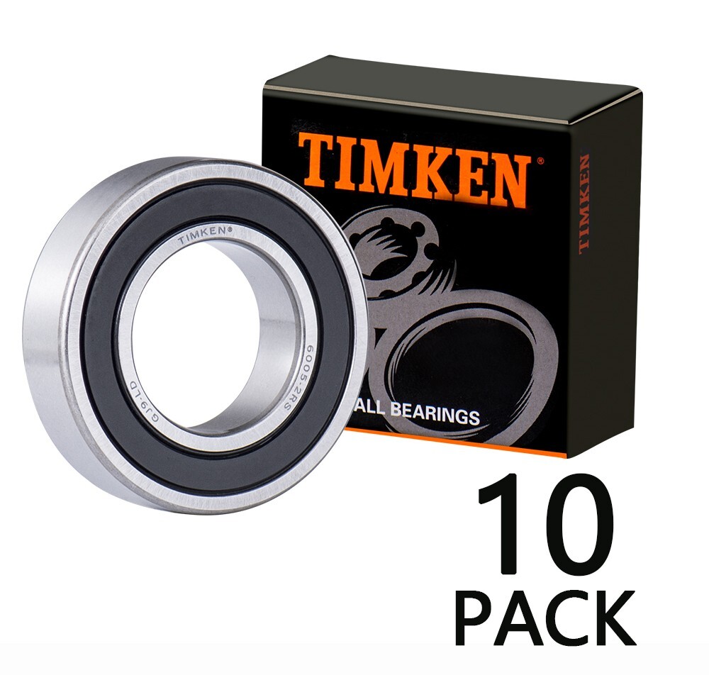 NEW  10PACK TIMKEN 6005-2RS 25X47X12 Double Rubber Seal Bearings 6005RS