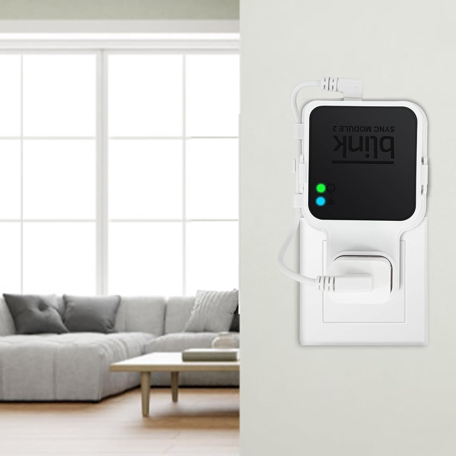Outlet Wall Mount for Blink Sync Module 2 - Space-Saving Bracket with Short Cabl