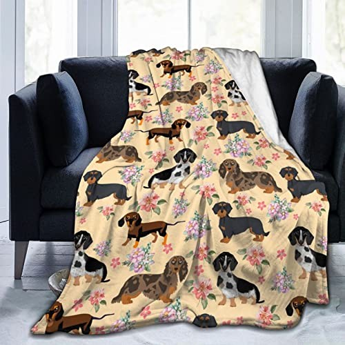 Soft Throw Blanket 80"X60" Lightweight Flannel 80"x60" Dachshund Sausage Dogs