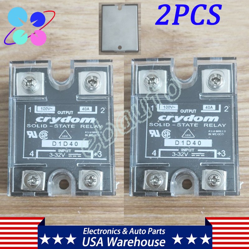 2PCS Solid State Relay For Crydom D1D40 Module Supply 3-32V 40A US Stock