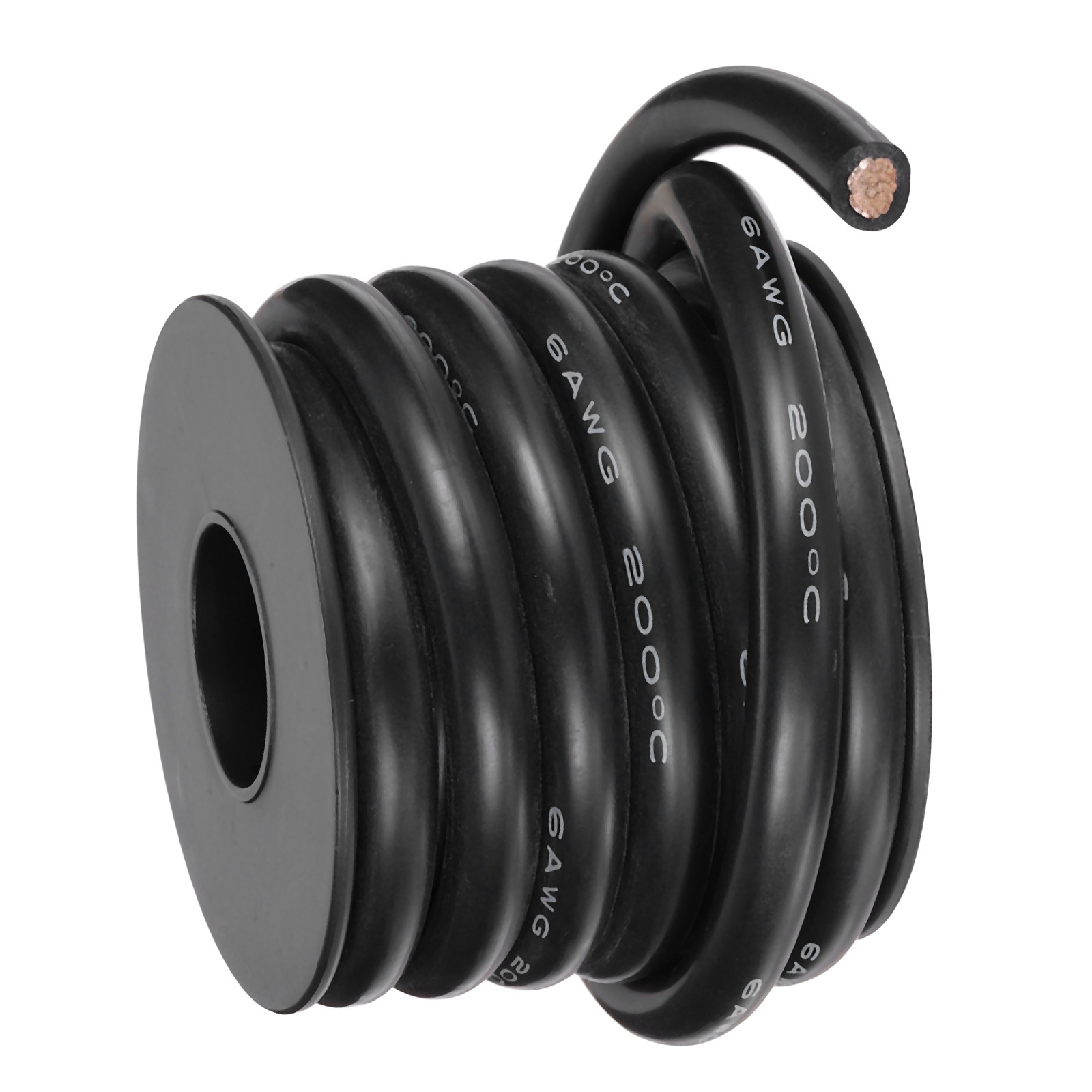 6 AWG Flexible Silicone Wire 3m/10ft, Tinned Copper Electrical Wire, Black