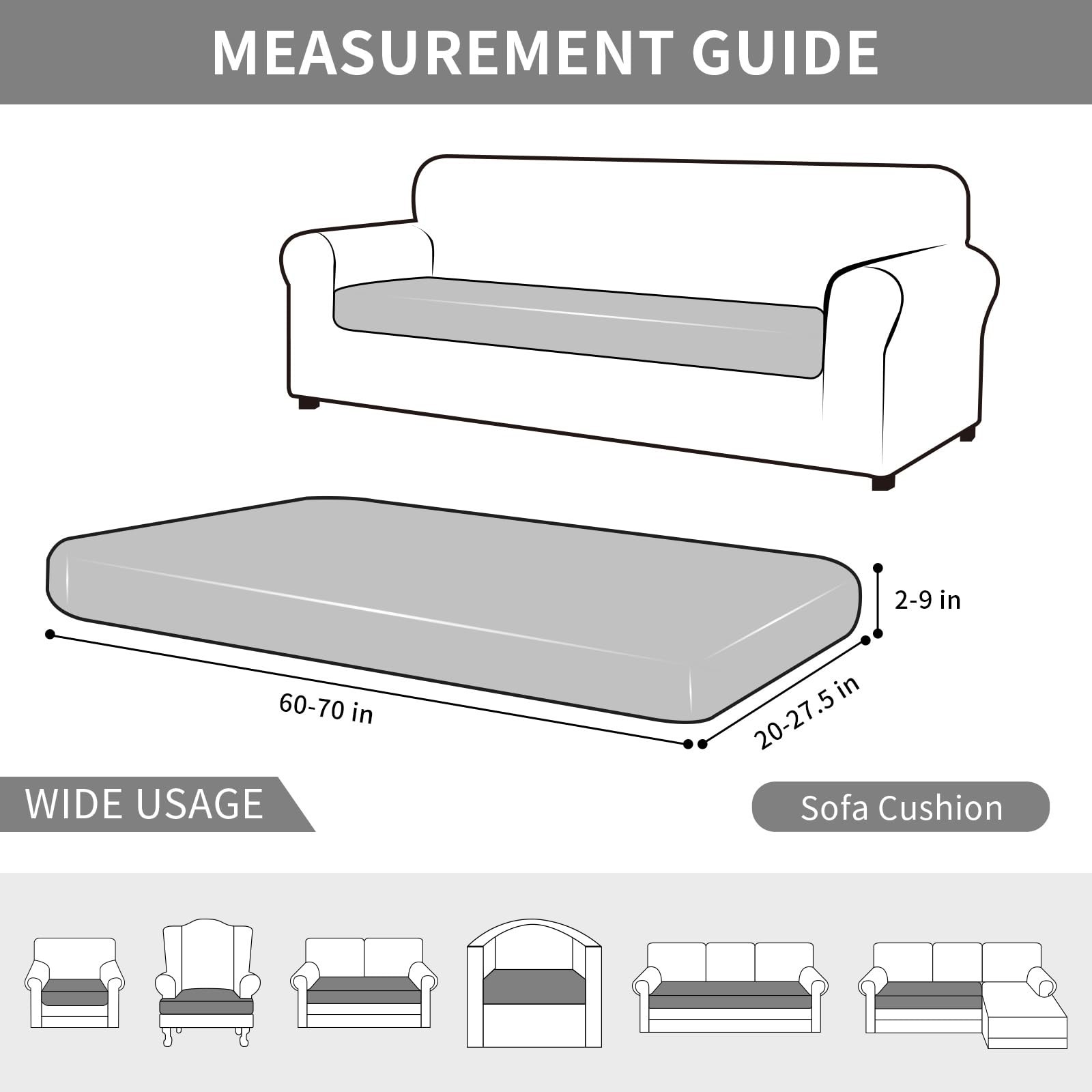 Waterproof Couch Cushion Covers for Couches and Sofas, Stretch Jacquard Sofa ...