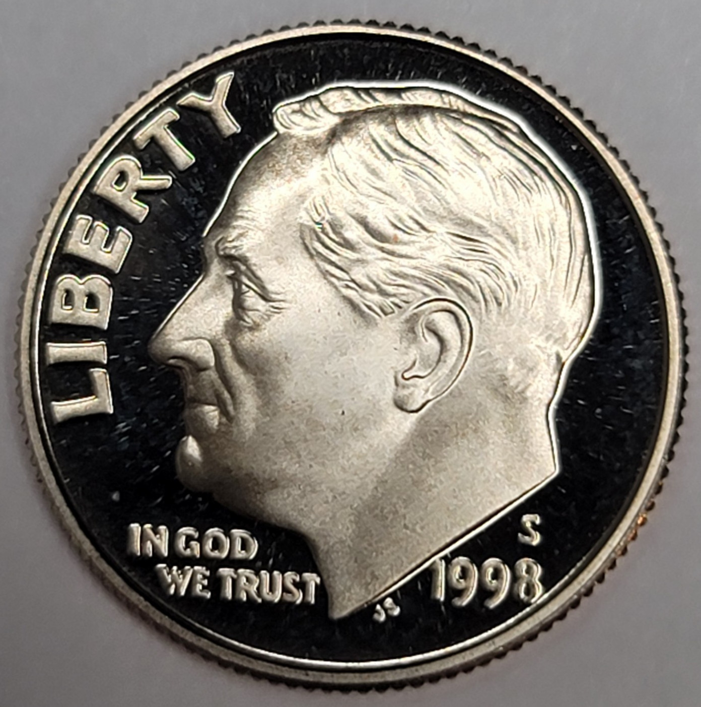 1998 S Gem Proof DCAM Roosevelt Dime - CN-Clad