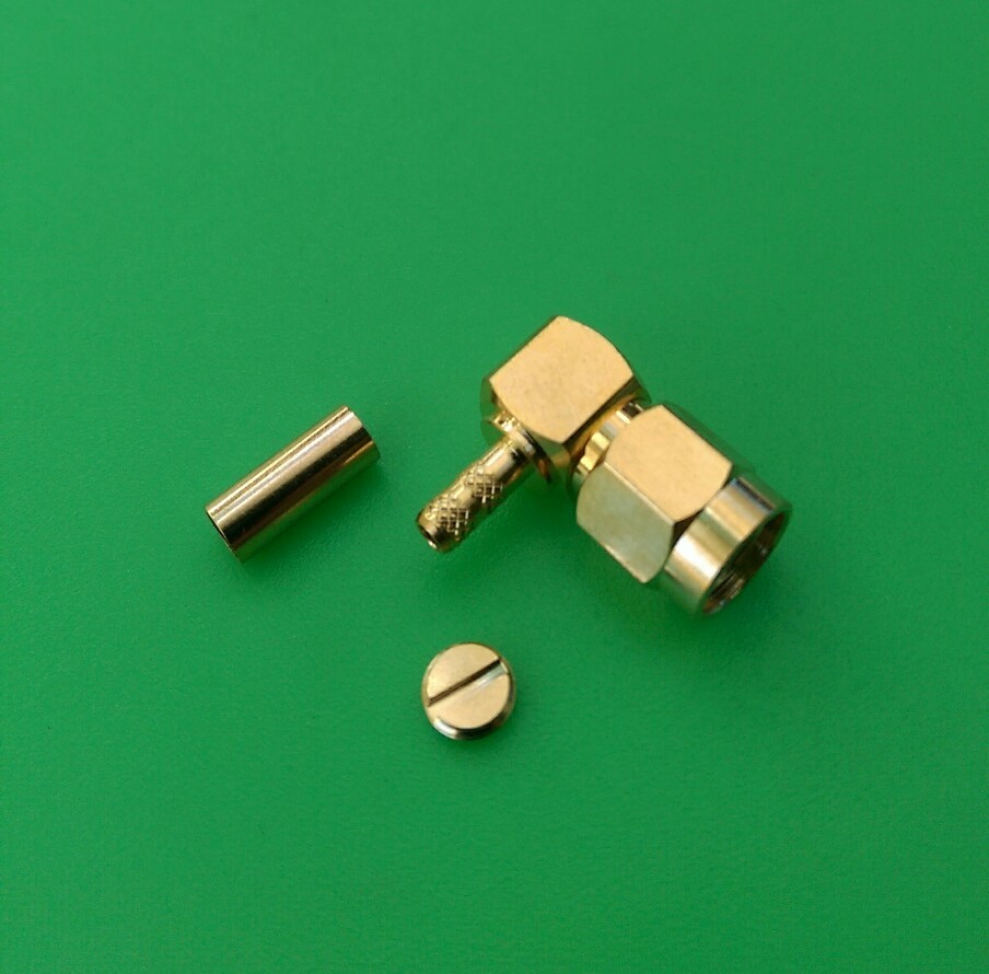 (1 SET) SMA Male Right Angle crimp RG174/178/316/LMR100 Connector - USA Seller