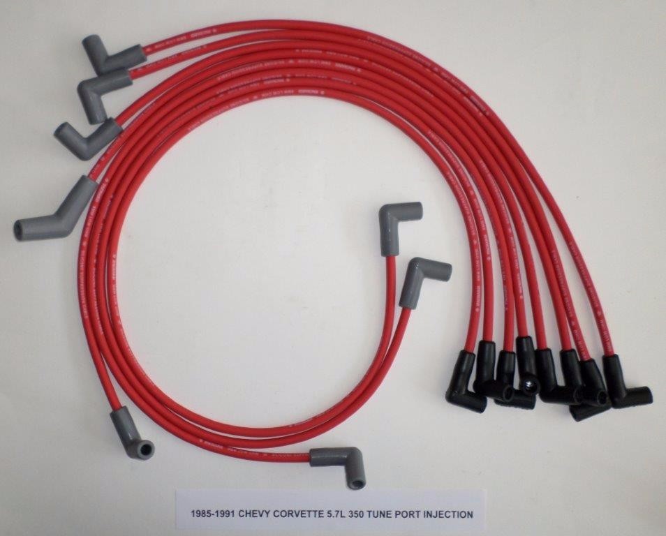 CHEVY CORVETTE  5.7L 350 TPI 1985-1991 RED HI-PERFORMANCE Spark Plug Wires USA
