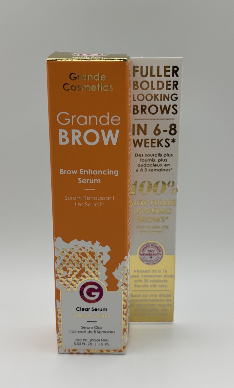NEW NIB GrandeBROW Enhancing CLEAR Serum Travel 1.5ml/0.05oz 8 Week Supply ATHNT