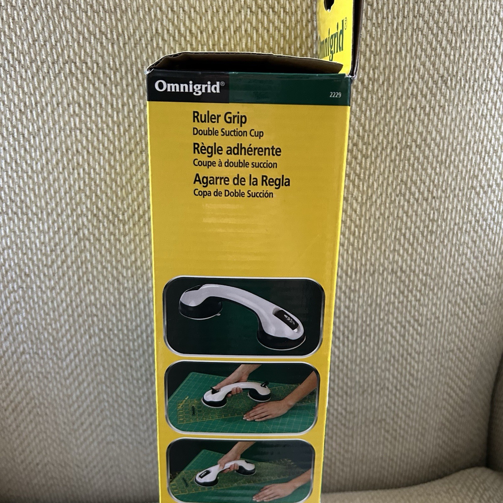 Omnigrid 2229 Ruler Grip Double Suction Cup White New Open Box
