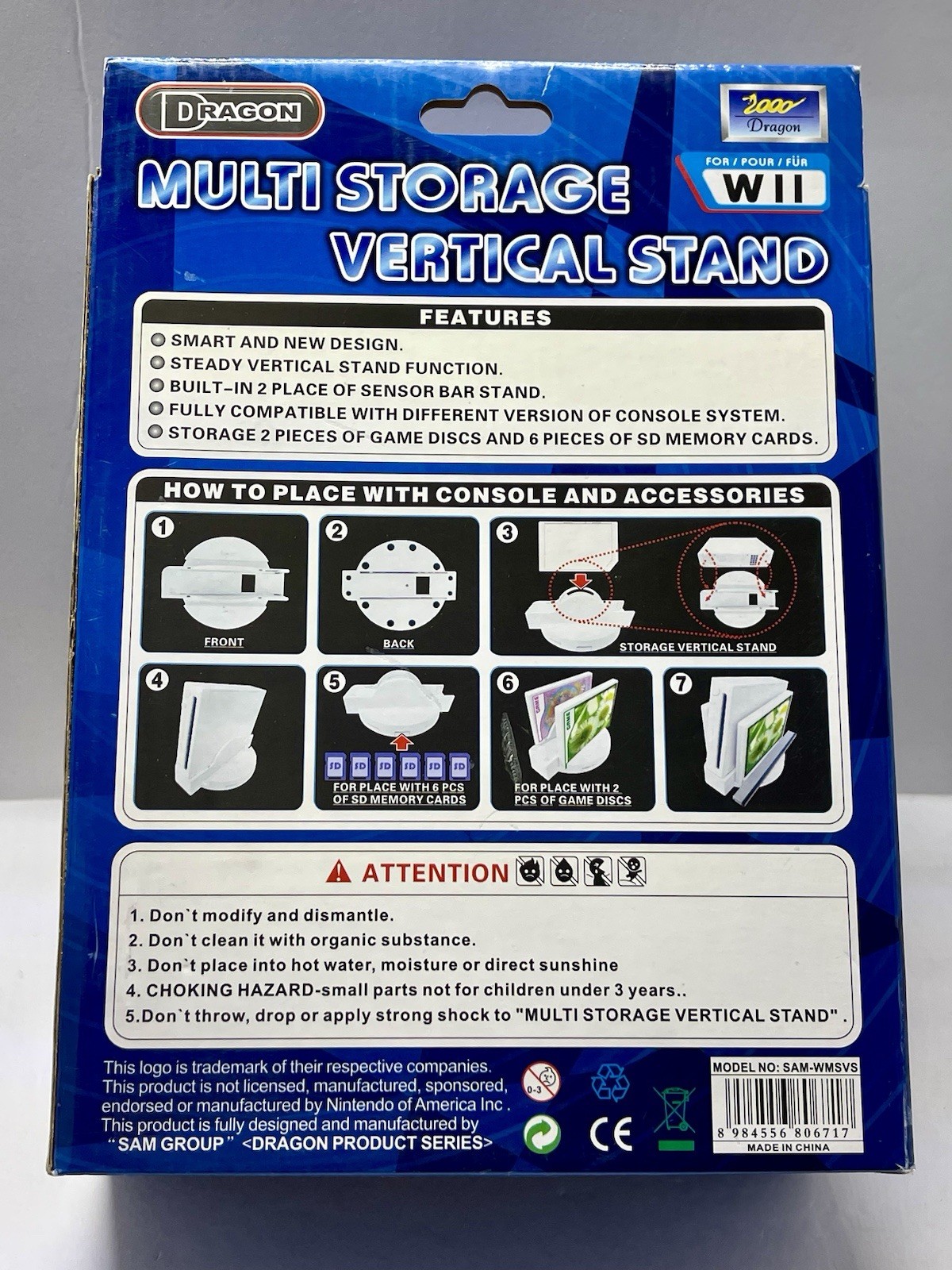 Nintendo Wii Multi Storage Vertical Stand. New! Fast Shipping!