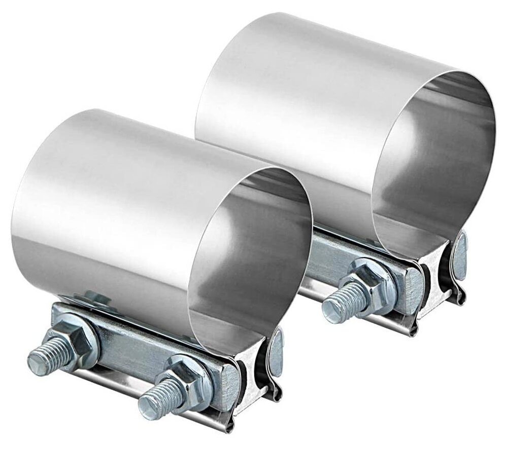 Stainless Steel 2.5" Butt Joint Exhaust Clamp (2Pcs)