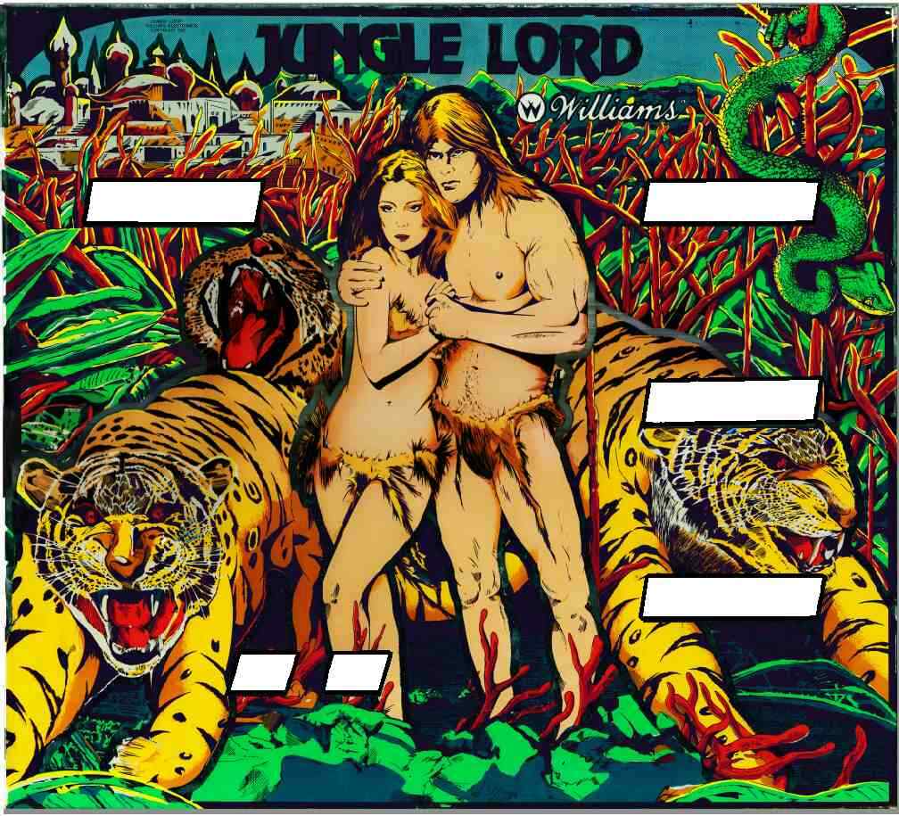 Williams Jungle Lord Pinball Machine Translite  Backglass