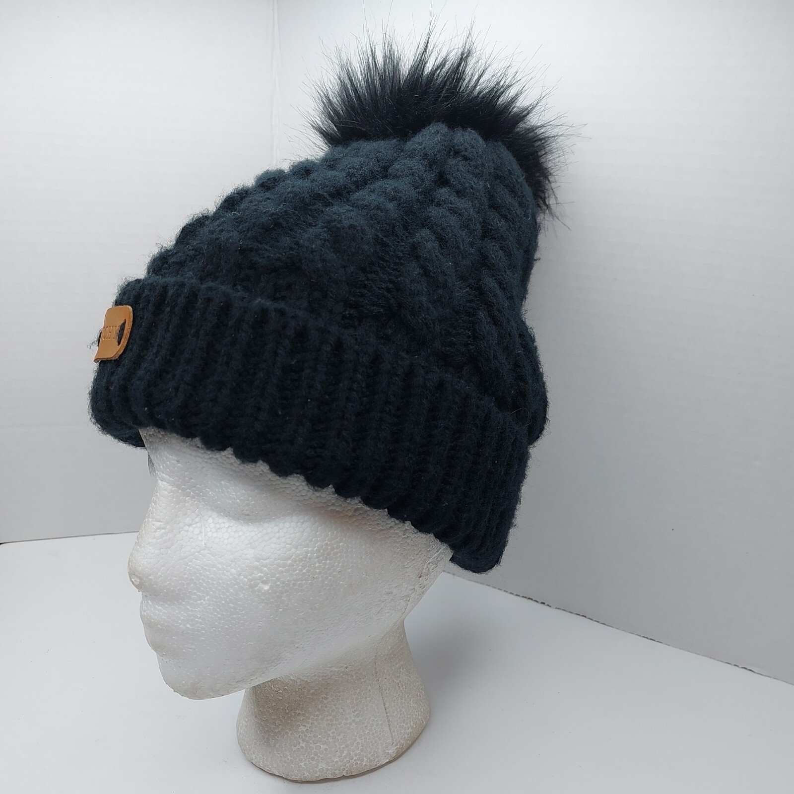 Omechy Large Cable Knit Beanie Hat Cap Pom