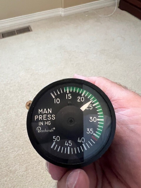 Beechcraft Aircraft Manifold Pressure Guage