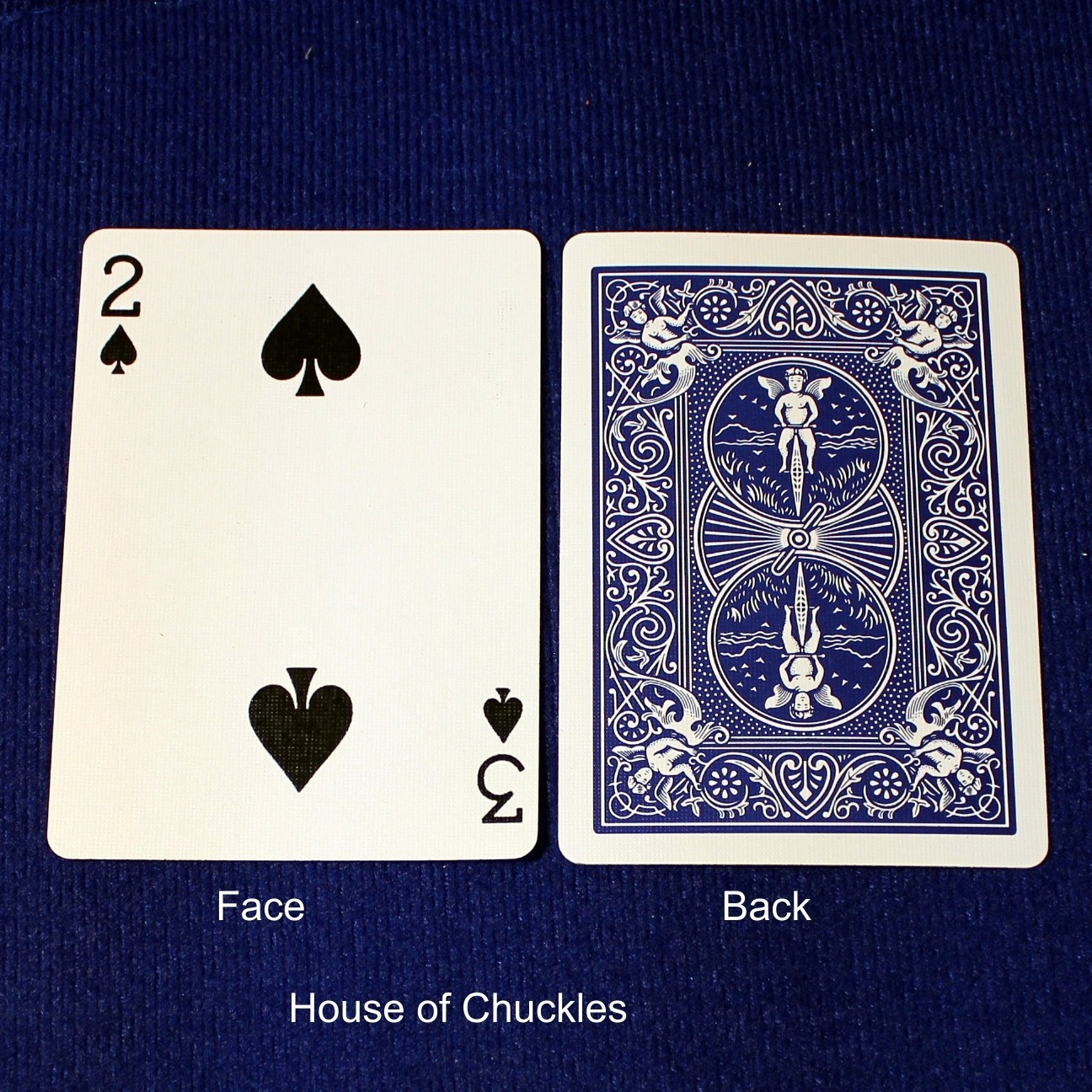 2 of Spades / 3 of Spades - Mis-Indexed, Bicycle Printed Gaff Card, Blue