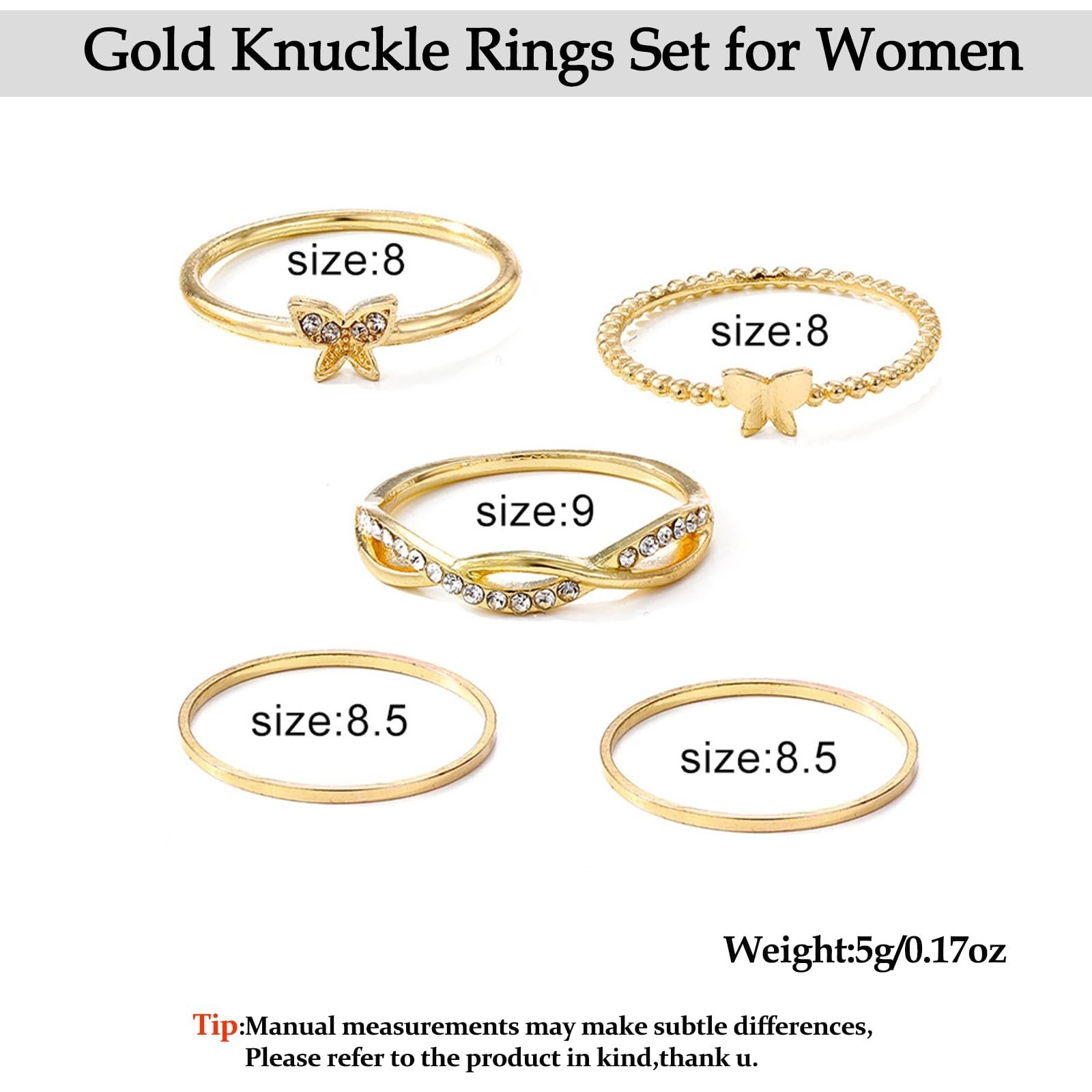 Knuckle Rings Set for Women,Simple Dainty Stackable Finger Ring Pack Minimali...