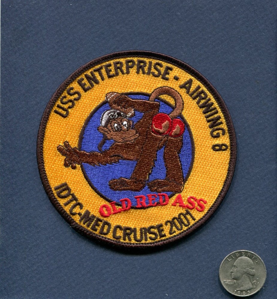 CVN-65 USS ENTERPRISE CVW-8 2001 MED Cruise US NAVY Ship Squadron Patch