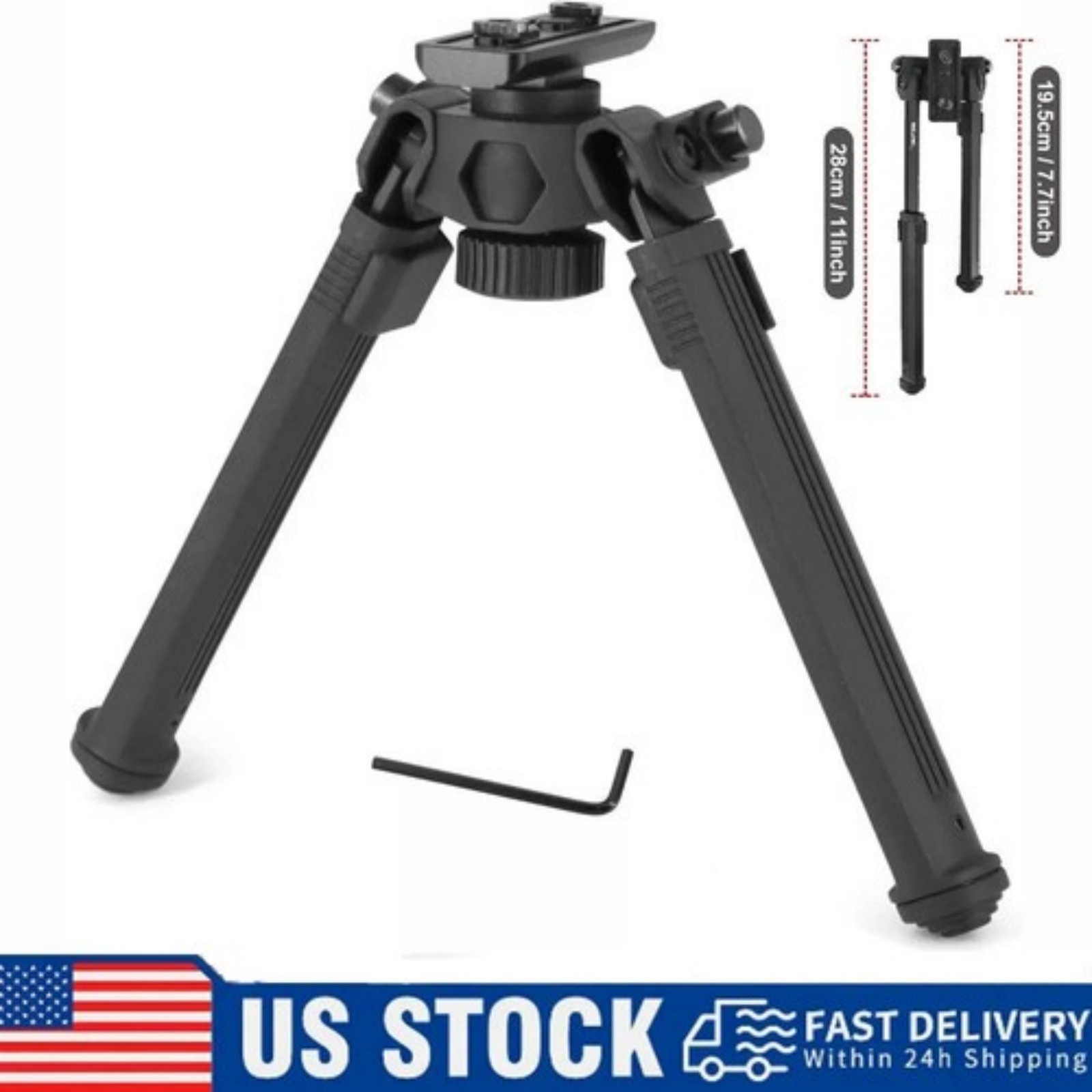 7.5-10.6'' M-lok Rifle Bipod Tactical Adjustable Bipod Mount Rail Mount Aluminum