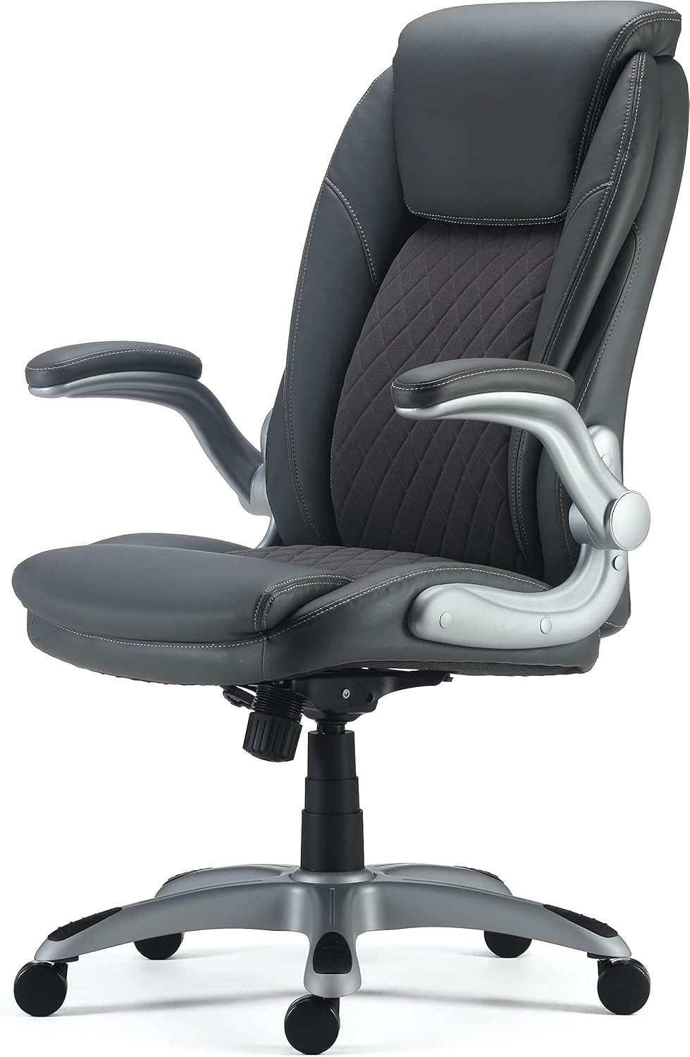 Sorina Ergonomic Bonded Leather Swivel Executive Chair, Grey
