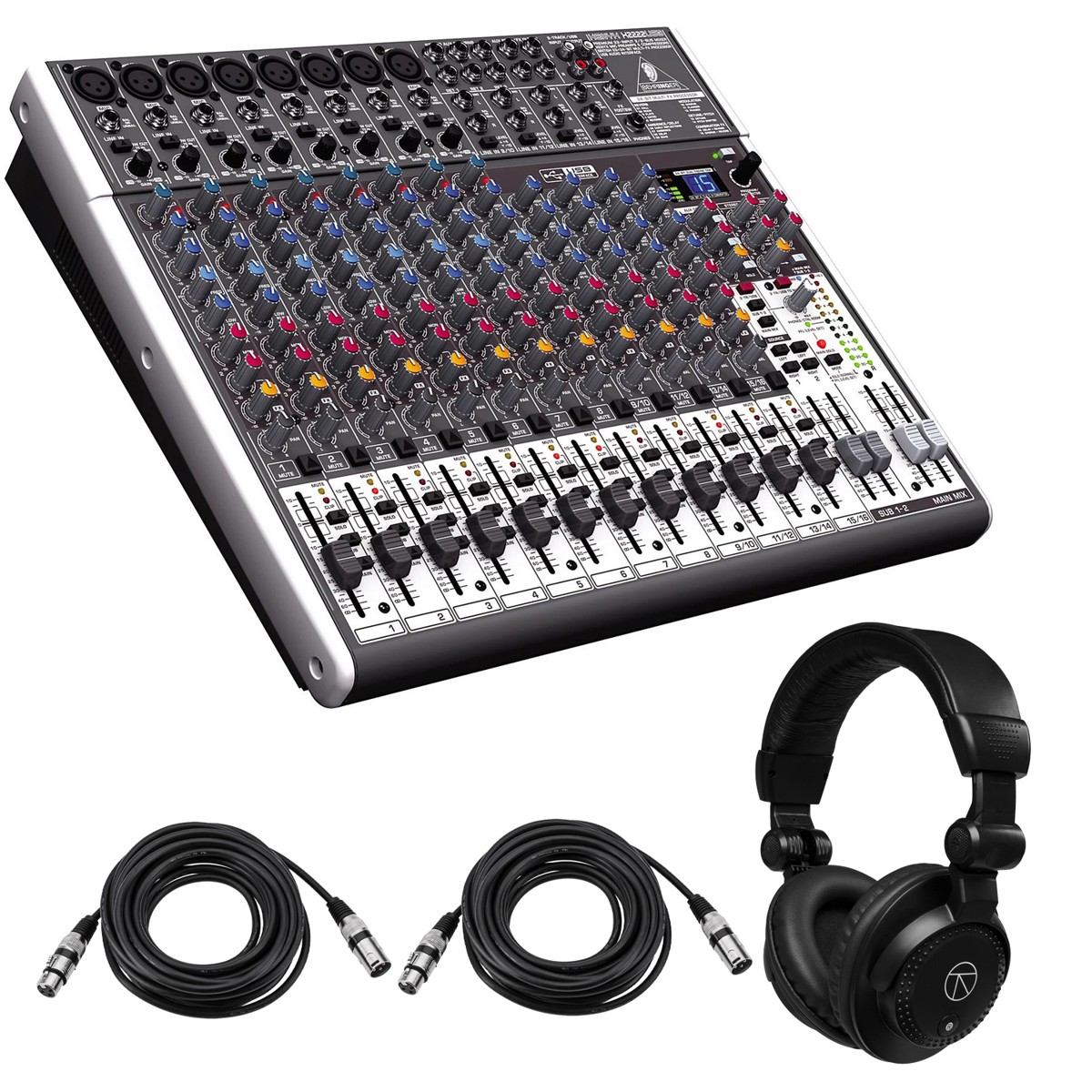 Behringer XENYX X2222USB Premium 22-Input 2/2-Bus Mixer, Bundle with TAPH100 Stu