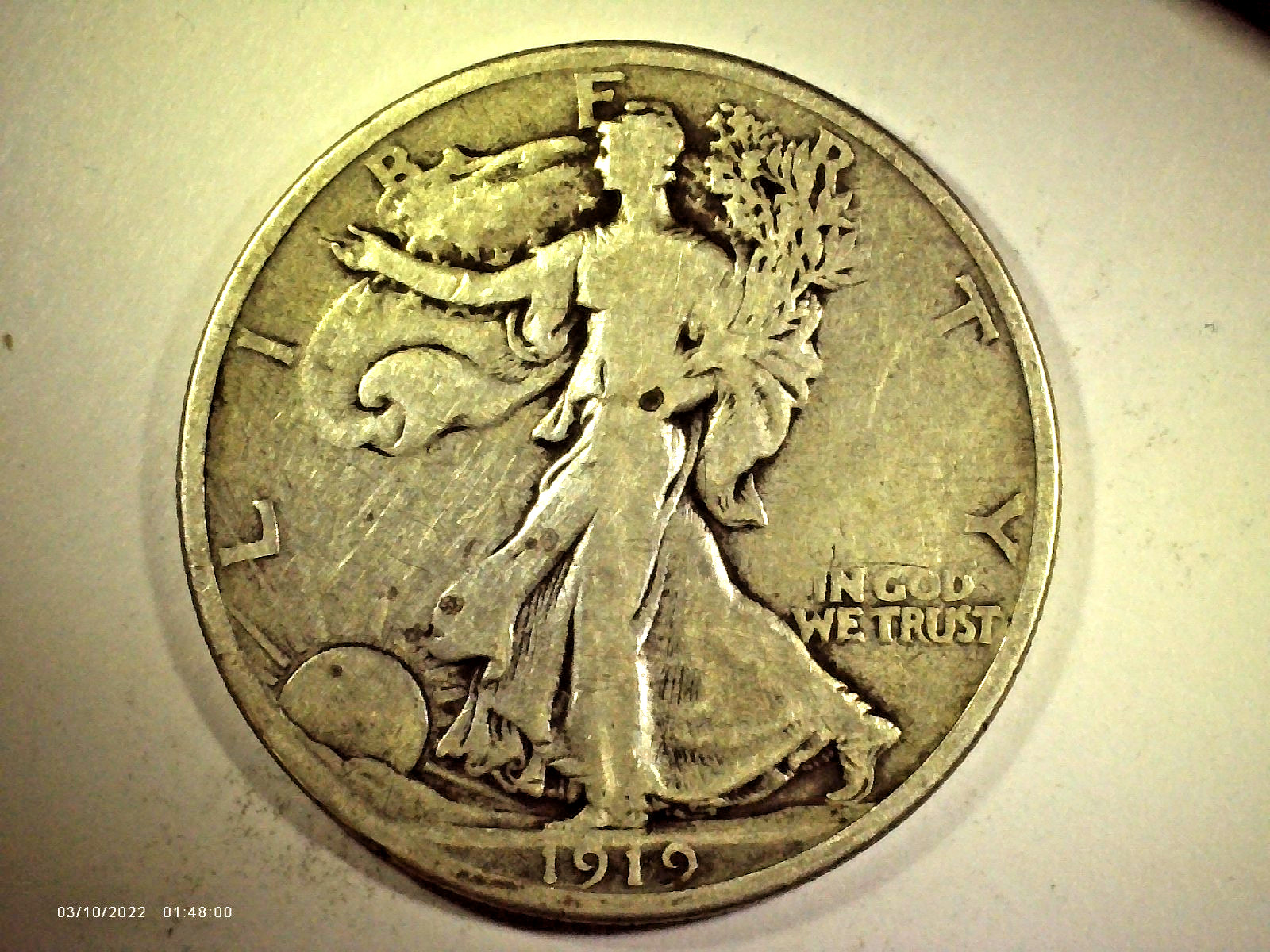1919-P WALKING LIBERTY HALF DOLLAR