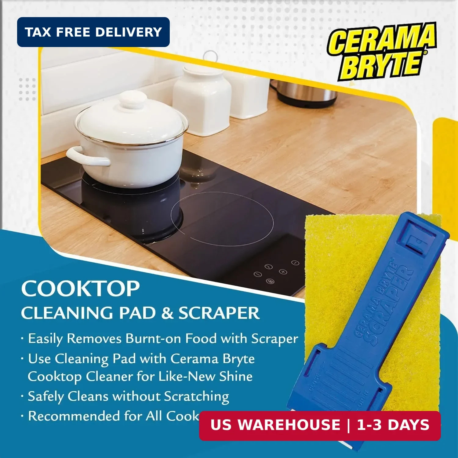 Cerama Bryte Scraper & Pad Combo (2 Pack)